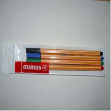 Tűfilc k&eacute;szlet, 0,4 mm, STABILO "Point 88", 4 k&uuml;l&ouml;nb&ouml;ző sz&iacute;n