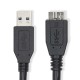 Nedis USB-A Male to USB Micro-B Male cable 1m Black CCGL61500BK10 Nedis USB-A Male to USB Micro-B Male cable 1m Black CCGL61500BK10