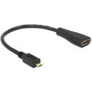 Delock High Speed HDMI-kábel típusú Ethernet - HDMI MicroD dugó > HDMI-A hüvely 23 cm Delock High Speed HDMI-kábel típusú Ethernet - HDMI MicroD dugó > HDMI-A hüvely 23 cm