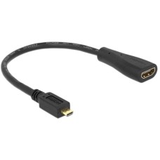 Delock High Speed HDMI-k&aacute;bel t&iacute;pus&uacute; Ethernet - HDMI MicroD dug&oacute; > HDMI-A h&uuml;vely 23 cm