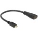 Delock High Speed HDMI-kábel típusú Ethernet - HDMI MicroD dugó > HDMI-A hüvely 23 cm Delock High Speed HDMI-kábel típusú Ethernet - HDMI MicroD dugó > HDMI-A hüvely 23 cm