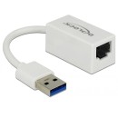 DeLock SuperSpeed USB3.2 Type-A male > Gigabit LAN 10/100/1000 Mbps compact Adapter White 65905 DeLock SuperSpeed USB3.2 Type-A male > Gigabit LAN 10/100/1000 Mbps compact Adapter White 65905