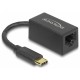 DeLock SuperSpeed USB (USB 3.2 Gen 1) with USB Type-C male > Gigabit LAN 10/100/1000 Mbps compact Adatper Black 66043 DeLock SuperSpeed USB (USB 3.2 Gen 1) with USB Type-C male > Gigabit LAN 10/100/1000 Mbps compact Adatper Black 66043