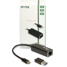 Inter-Tech Argus IT-732 USB-C Gigabit Ethernet Adapter Black 88885593 Inter-Tech Argus IT-732 USB-C Gigabit Ethernet Adapter Black 88885593