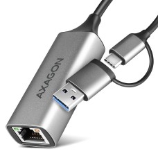 AXAGON ADE-TXCA USB-C + USB-A Gigabit Ethernet Adapter Grey ADE-TXCA AXAGON ADE-TXCA USB-C + USB-A Gigabit Ethernet Adapter Grey ADE-TXCA