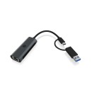 Raidsonic USB Type-A or Type-C to 2.5 Gigabit Ethernet LAN adapter Black IB-LAN301-C3 Raidsonic USB Type-A or Type-C to 2.5 Gigabit Ethernet LAN adapter Black IB-LAN301-C3