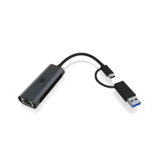 Raidsonic USB Type-A or Type-C to 2.5 Gigabit Ethernet LAN adapter Black IB-LAN301-C3 Raidsonic USB Type-A or Type-C to 2.5 Gigabit Ethernet LAN adapter Black IB-LAN301-C3