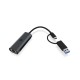 Raidsonic USB Type-A or Type-C to 2.5 Gigabit Ethernet LAN adapter Black IB-LAN301-C3 Raidsonic USB Type-A or Type-C to 2.5 Gigabit Ethernet LAN adapter Black IB-LAN301-C3