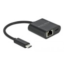 DeLock USB Type-C Adapter to Gigabit LAN 10/100/1000 Mbps with Power Delivery port Black 66644 DeLock USB Type-C Adapter to Gigabit LAN 10/100/1000 Mbps with Power Delivery port Black 66644