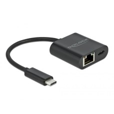 DeLock USB Type-C Adapter to Gigabit LAN 10/100/1000 Mbps with Power Delivery port Black 66644 DeLock USB Type-C Adapter to Gigabit LAN 10/100/1000 Mbps with Power Delivery port Black 66644