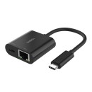Belkin USB-C to Ethernet + Charge Adapter 100W Black INC019BTBK Belkin USB-C to Ethernet + Charge Adapter 100W Black INC019BTBK