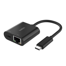 Belkin USB-C to Ethernet + Charge Adapter 100W Black INC019BTBK Belkin USB-C to Ethernet + Charge Adapter 100W Black INC019BTBK