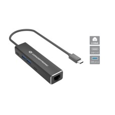 Conceptronic ABBY14B USB 3.2 Gen 1 2.5GbE Network Adapter with 4-Port USB Hub ABBY14B Conceptronic ABBY14B USB 3.2 Gen 1 2.5GbE Network Adapter with 4-Port USB Hub ABBY14B