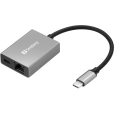Sandberg USB-C Gigabit Adapter Aluminum Silver 136-60 Sandberg USB-C Gigabit Adapter Aluminum Silver 136-60