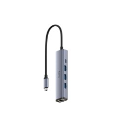 Cudy 4-Port USB3.2 HUB with Ethernet Silver UH605 Cudy 4-Port USB3.2 HUB with Ethernet Silver UH605