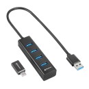 Sharkoon 4-portos USB3.2 HUB Aluminium Black 4044951037582