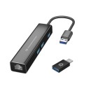 Conceptronic  DONN07BA USB to Gigabit Network Adapter with 3-Port USB Hub Black DONN07BA