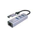 Conceptronic  ABBY25G USB-C to Gigabit Network Adapter with 3-Port USB Hub ABBY25G