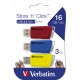 Verbatim 16GB Store ''n'' Click USB 3.2 Red/Blue/Yellow (3db) 49306