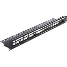 DeLock 19&Prime; Keystone Patch Panel 24 Port Black 43277