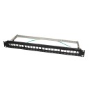 Logilink NK4042 19" patch panel for 24 keystone jacks, 1U unloaded Black NK4042