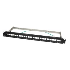 Logilink NK4042 19" patch panel for 24 keystone jacks, 1U unloaded Black NK4042