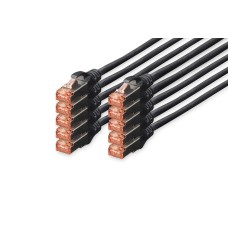 Digitus CAT6 S-FTP Patch Cable 0,25m Black (10db) DK-1644-0025-BL-10 Digitus CAT6 S-FTP Patch Cable 0,25m Black (10db) DK-1644-0025-BL-10