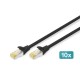 Digitus CAT6A S-FTP Patch Cable 0,5m Black (10db) DK-1644-A-005-BL-10 Digitus CAT6A S-FTP Patch Cable 0,5m Black (10db) DK-1644-A-005-BL-10