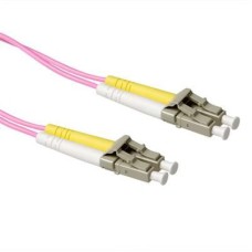 ACT LSZH Multimode 50/125 OM4 fiber cable duplex with LC connectors 0,25m Pink RL9752 ACT LSZH Multimode 50/125 OM4 fiber cable duplex with LC connectors 0,25m Pink RL9752