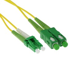 ACT LSZH Singlemode 9/125 OS2 fiber cable duplex with LC/APC8 and SC/APC8 connectors 1m Yellow RL2701 ACT LSZH Singlemode 9/125 OS2 fiber cable duplex with LC/APC8 and SC/APC8 connectors 1m Yellow RL2701