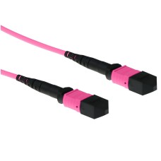 ACT Multimode 50/125 OM4 polarity B fiber cable with MTP female connectors 1m Pink RL7761 ACT Multimode 50/125 OM4 polarity B fiber cable with MTP female connectors 1m Pink RL7761