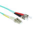 ACT LSZH Multimode 50/125 OM3 fiber cable duplex with LC and ST connectors 10m Blue RL7610