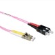 ACT LSZH Multimode 50/125 OM4 fiber cable duplex with LC and SC connectors 7m Pink RL8707 ACT LSZH Multimode 50/125 OM4 fiber cable duplex with LC and SC connectors 7m Pink RL8707