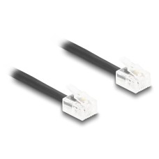 DeLock Telephone Cable / Coiled Cable RJ11 plug to RJ11 plug 3m Black 90224