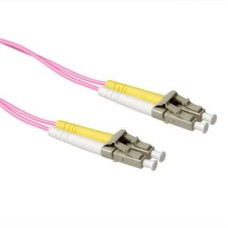 ACT LSZH Multimode 50/125 OM4 fiber patch cable duplex with LC connectors 4m Pink RL9704
