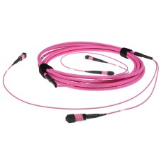 ACT Multimode 50/125 OM4(OM3) polarity A fiber trunk cable with 2 MTP/MPO female connectors each side 100m Pink DC5216