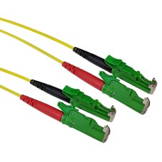 ACT LSZH Singlemode 9/125 OS2 fiber patch cable duplex with E2000/APC and E2000/APC connectors 1m Yellow RL1901 ACT LSZH Singlemode 9/125 OS2 fiber patch cable duplex with E2000/APC and E2000/APC connectors 1m Yellow RL1901