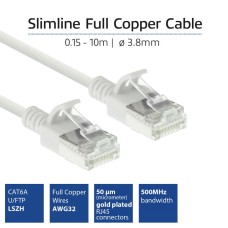 ACT CAT6A U-FTP Patch Cable 0,15m White DC6930 ACT CAT6A U-FTP Patch Cable 0,15m White DC6930