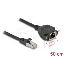 DeLock CAT6A S-FTP Patch Cable 0,5m Black 86999