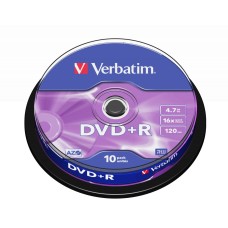 Verbatim DVD+R 4,7Gb 16x Hengeres 10db/csomag (10-es c&iacute;mke) 43498