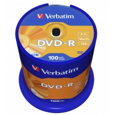 Verbatim DVD-R 4,7Gb 16x Hengeres 100db/csomag (100-as c&iacute;mke) 43549