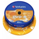 Verbatim DVD-R 4,7Gb 16x Hengeres 25db/csomag (25-ös címke) 43522