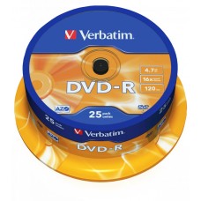 Verbatim DVD-R 4,7Gb 16x Hengeres 25db/csomag (25-&ouml;s c&iacute;mke) 43522