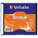 Verbatim DVD-R 4,7Gb 16x Slim tok 1db/csomag (1-es címke) 43547 Verbatim DVD-R 4,7Gb 16x Slim tok 1db/csomag (1-es címke) 43547