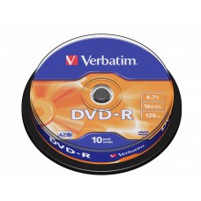 Verbatim DVD-R 4,7Gb 16x Hengeres 10db/csomag (10-&ouml;s c&iacute;mke) 43523