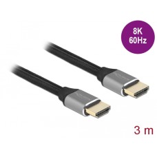 Delock Ultra nagy sebességű HDMI kábel 48 Gbps 8K 60 Hz szürke 3 m tanúsítvánnyal 83997 Delock Ultra nagy sebességű HDMI kábel 48 Gbps 8K 60 Hz szürke 3 m tanúsítvánnyal 83997