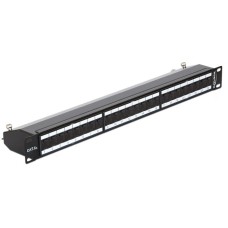 DeLock 19&Prime; Patch Panel 24 Port Cat.6A Black 43320