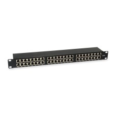 EQuip 48-Port Cat.6 Shielded Patch Panel Black 326449