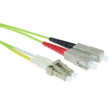 ACT LSZH Multimode 50/125 OM5 fiber cable duplex with LC and SC connectors 1m Green RL5901 ACT LSZH Multimode 50/125 OM5 fiber cable duplex with LC and SC connectors 1m Green RL5901