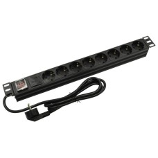 Nestron 19" elosztósáv (PDU) kapcsolóval; 8 Shuko csatlakozó; túlfeszültség védelem NRPD-SH-108SP Nestron 19" elosztósáv (PDU) kapcsolóval; 8 Shuko csatlakozó; túlfeszültség védelem NRPD-SH-108SP